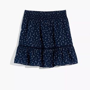 Smock-Waist Ruffle Mini Skirt in Bandana Flower